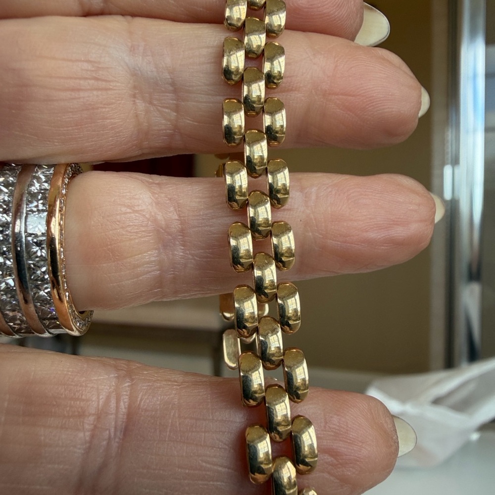14 karat gold panther link Bracelet - Picture 4 of 5